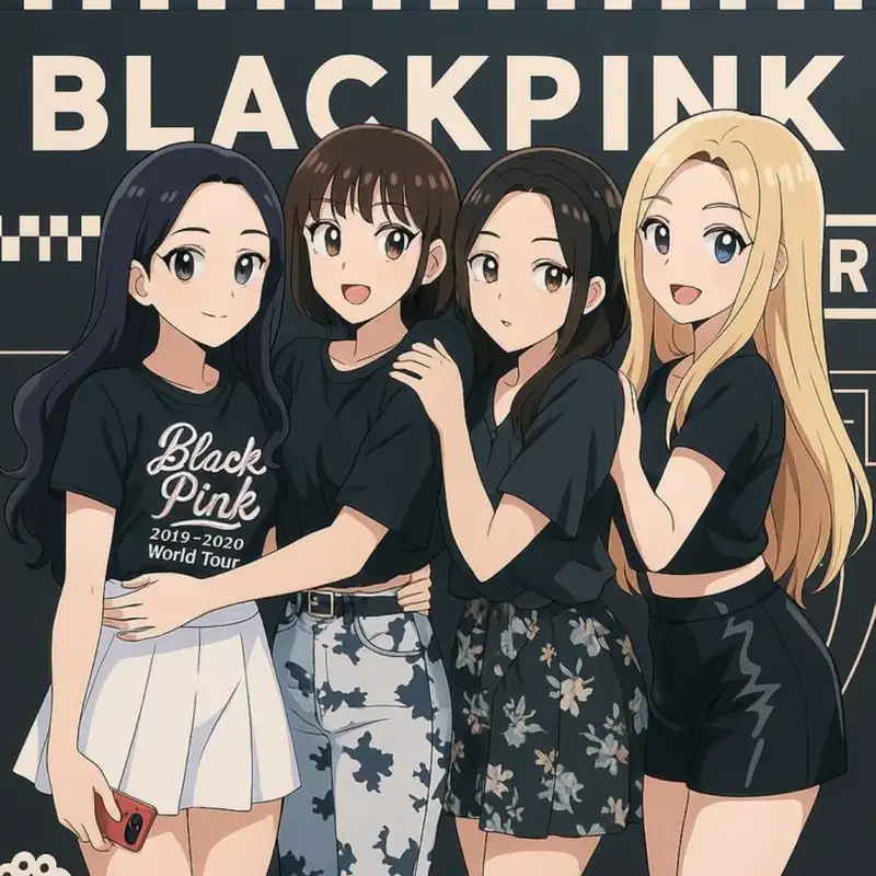 avatar black pink anime
