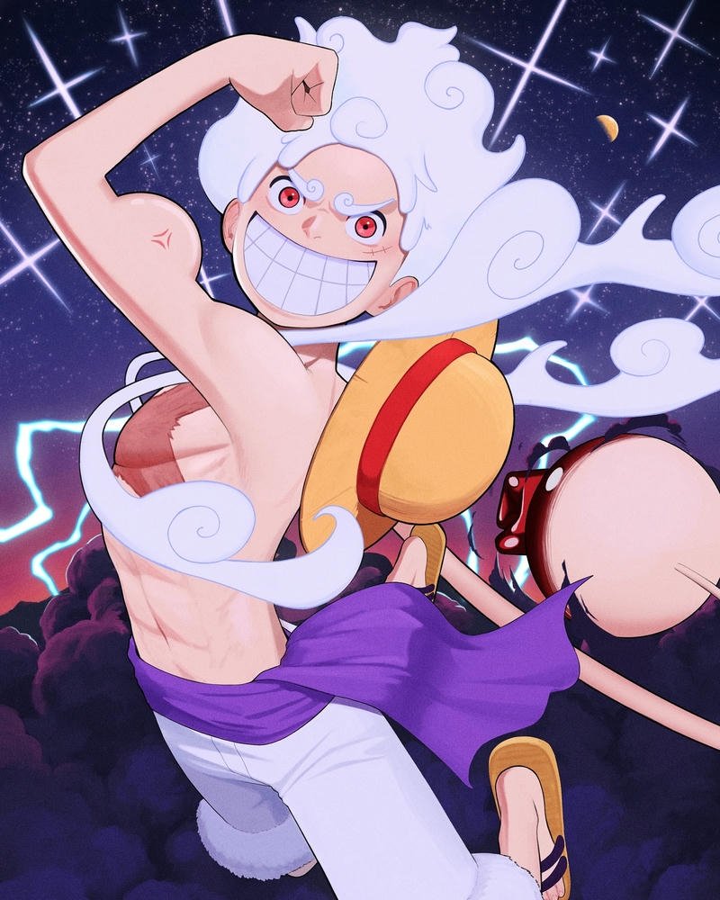 avatar luffy gear 5 chất