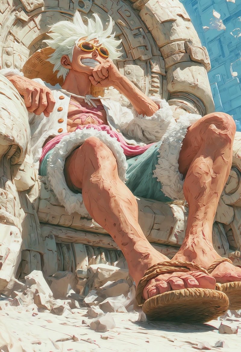 avatar luffy gear 5 cười