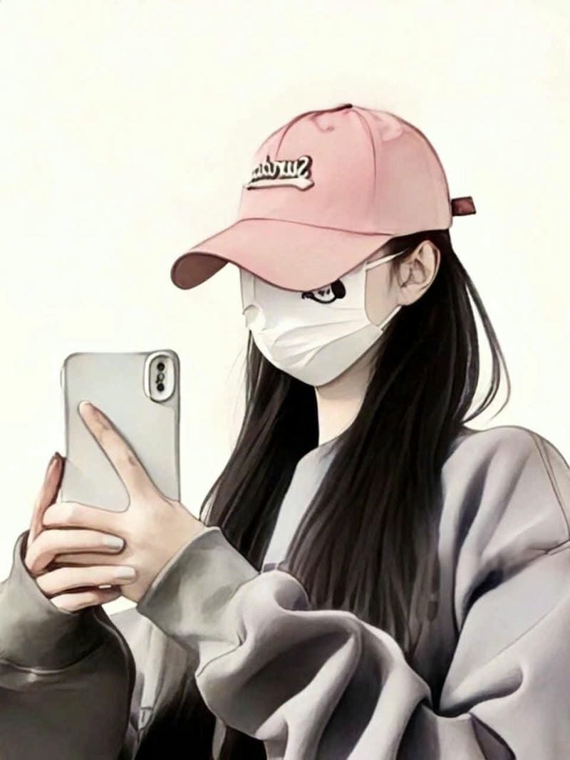 avatar nữ ngầu che mặt anime cực đẹp