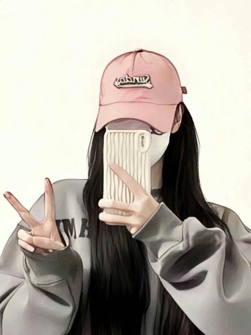 avatar nữ ngầu che mặt anime dễ thương