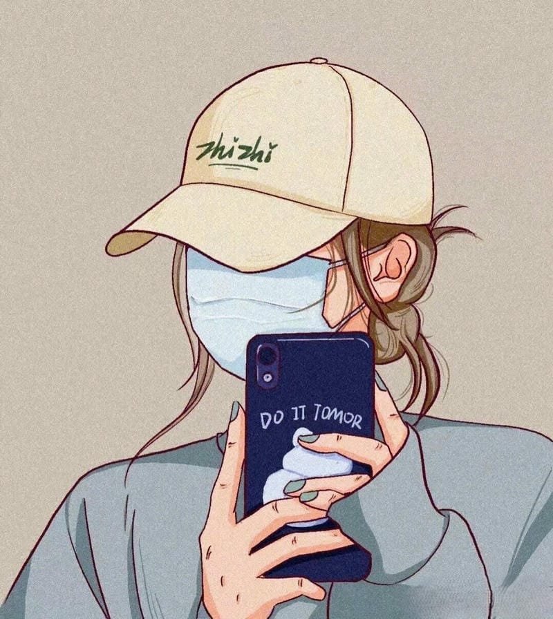 avatar nữ ngầu che mặt anime siêu đẹp