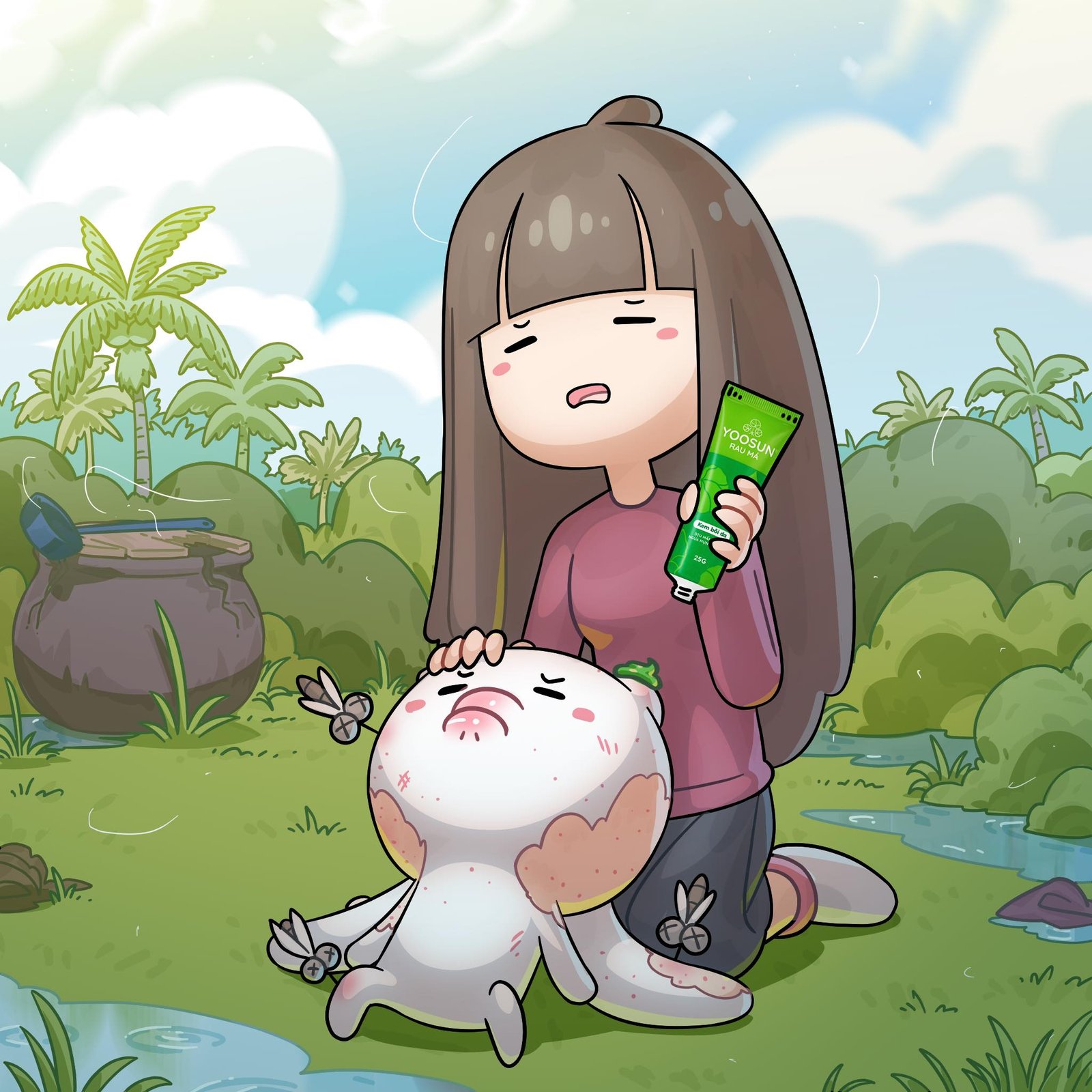 avatar thỏ 7 màu làm ảnh đại diện