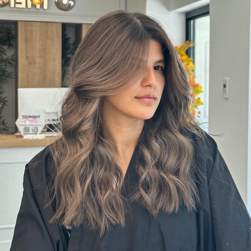 balayage nâu trà sữa