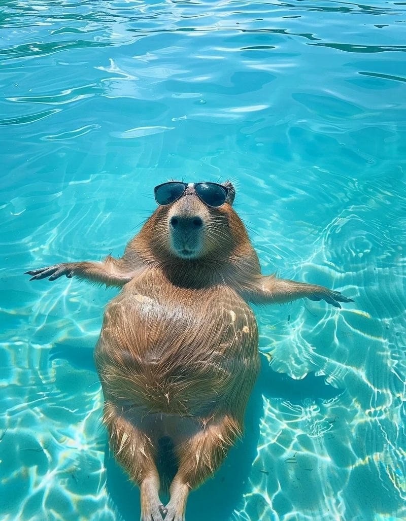 hình ảnh capybara cute vẽ