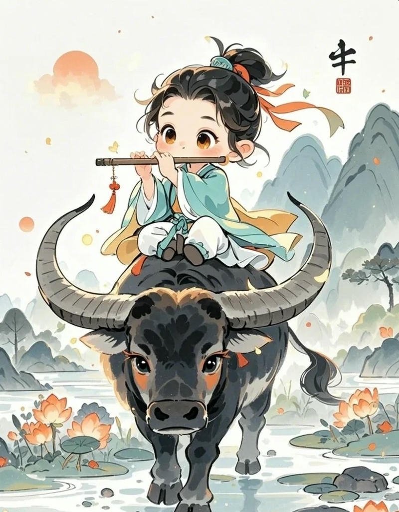 hình ảnh con trâu hoạt hình
