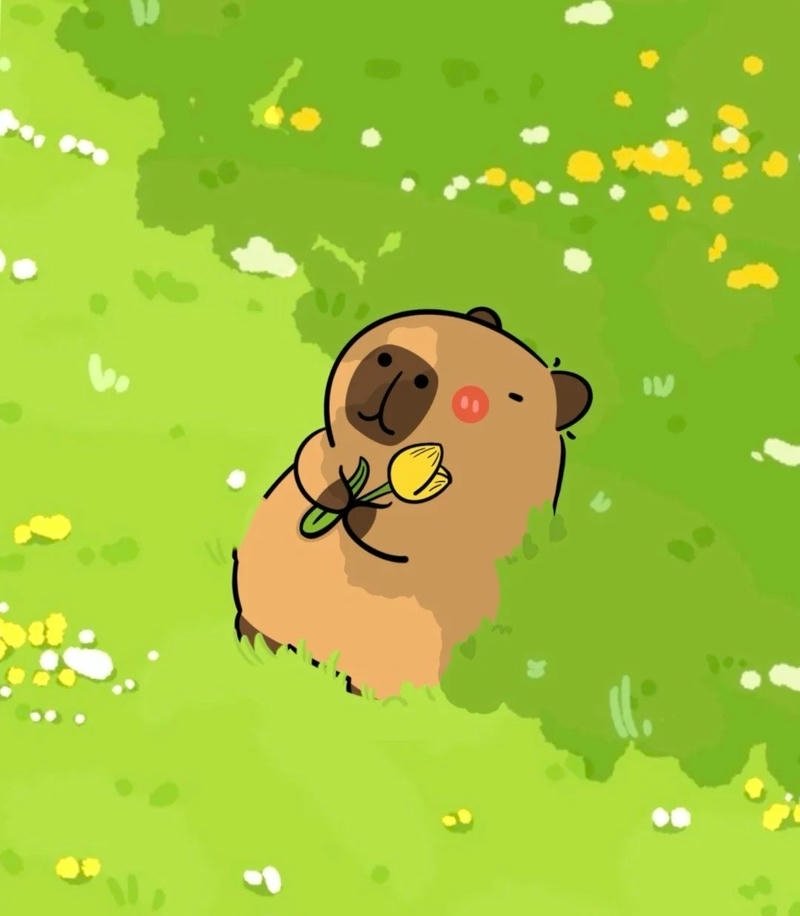 hình ảnh nền capybara chibi cute
