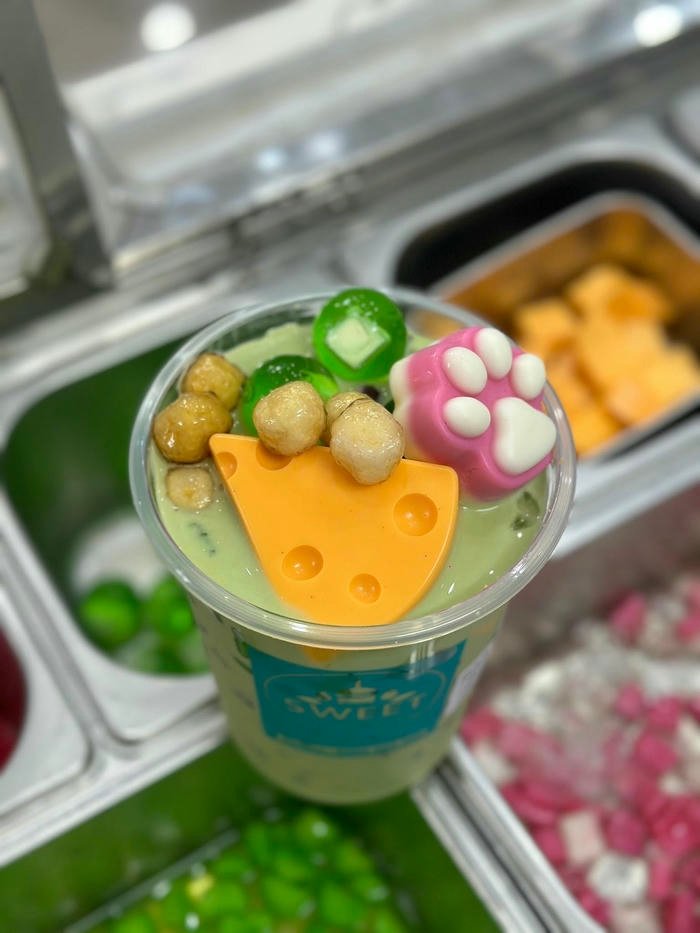 hình ảnh trà sữa matcha cute