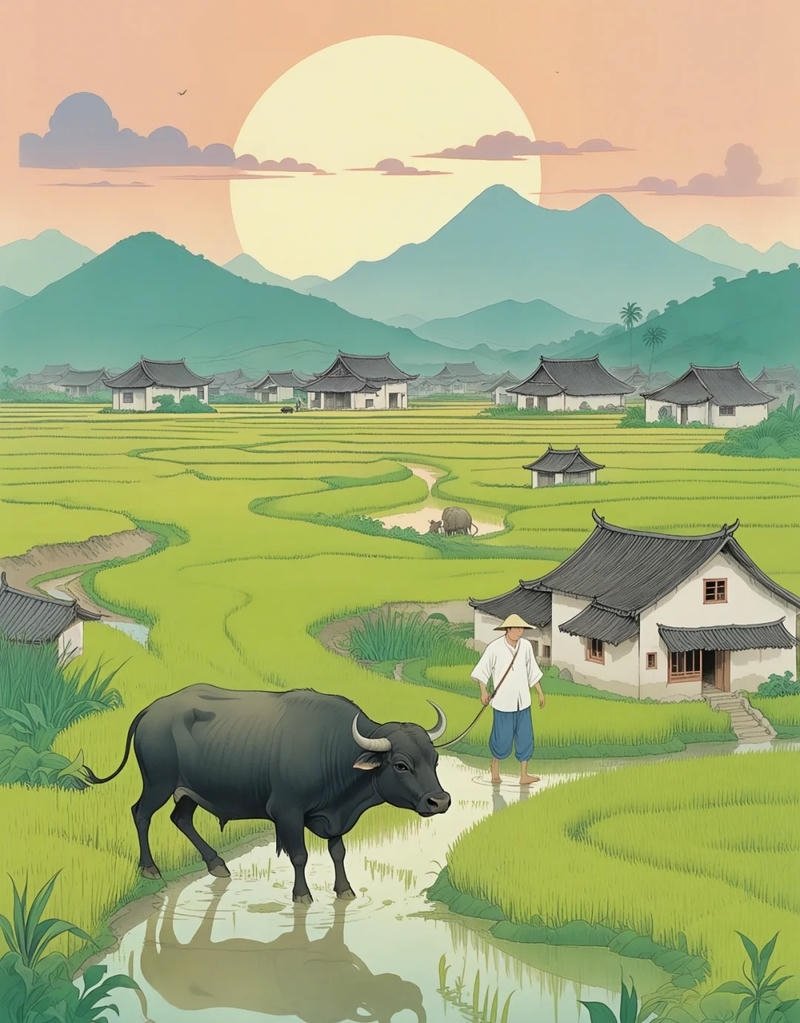 hình nền con trâu cute