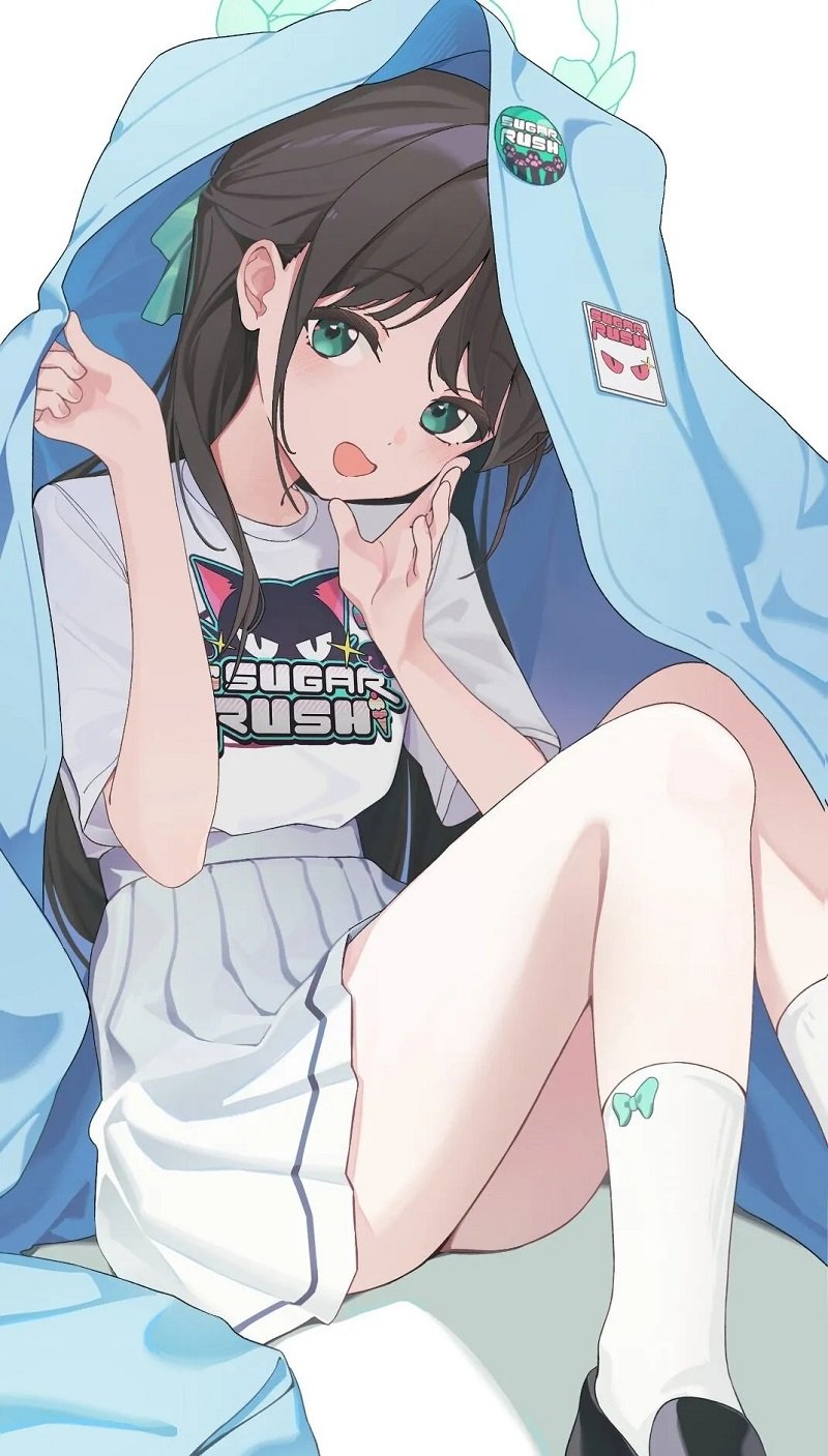 hình nền cute nữ màu xanh dương