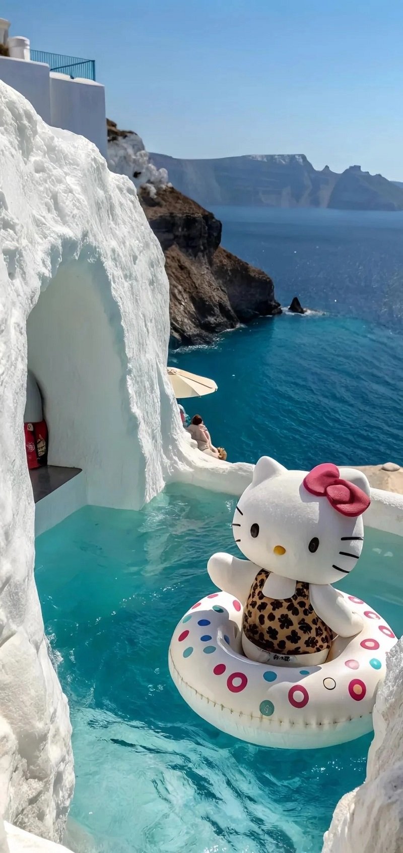 hình nền hello kitty bơi