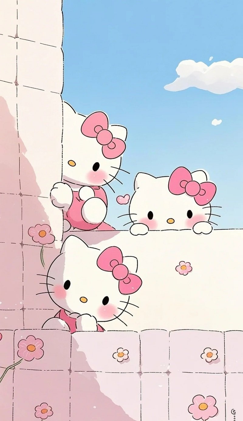 hình nền hello kitty màu hồng