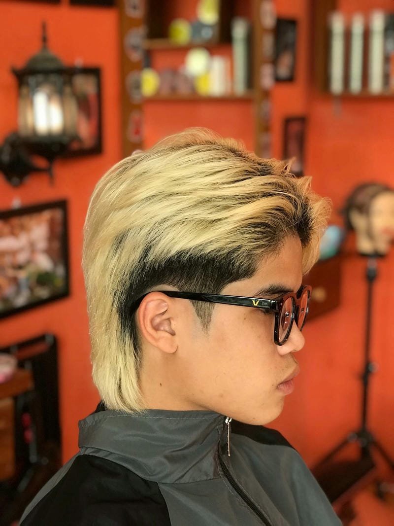 layer mullet nam cho mặt tròn