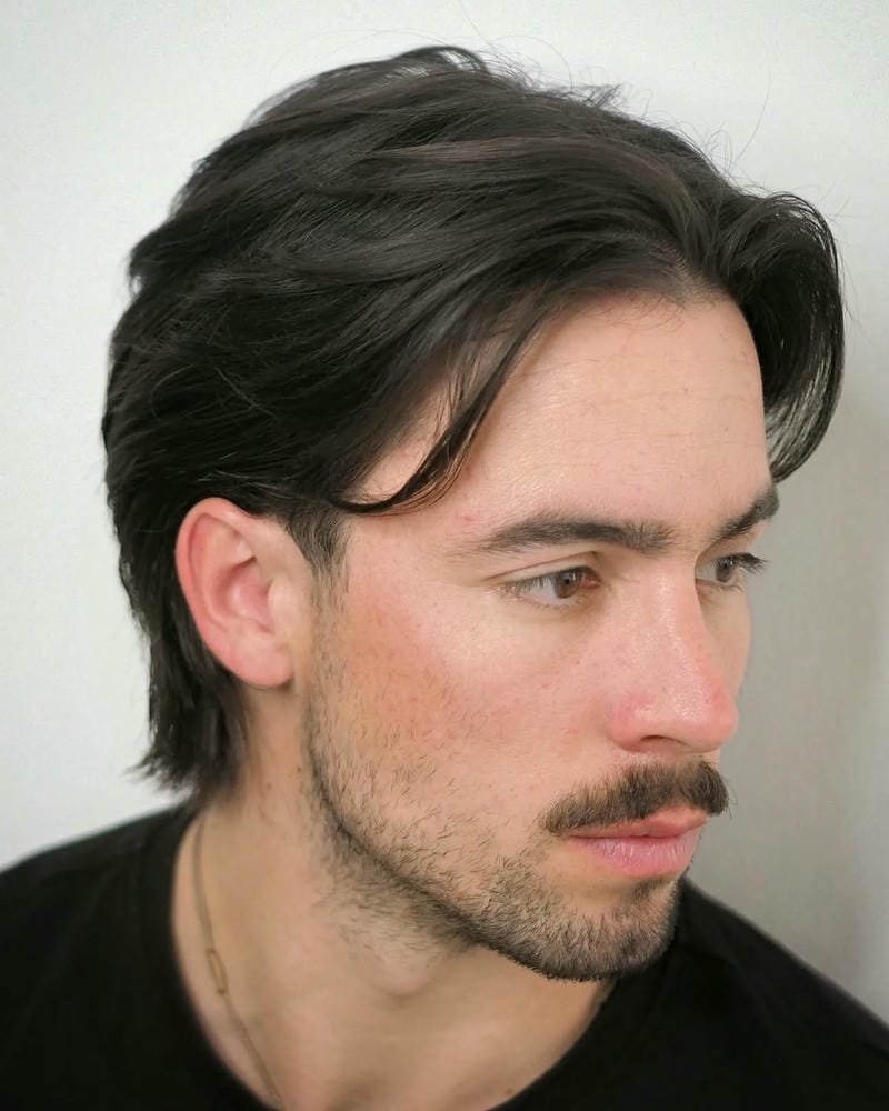 middle part x mullet