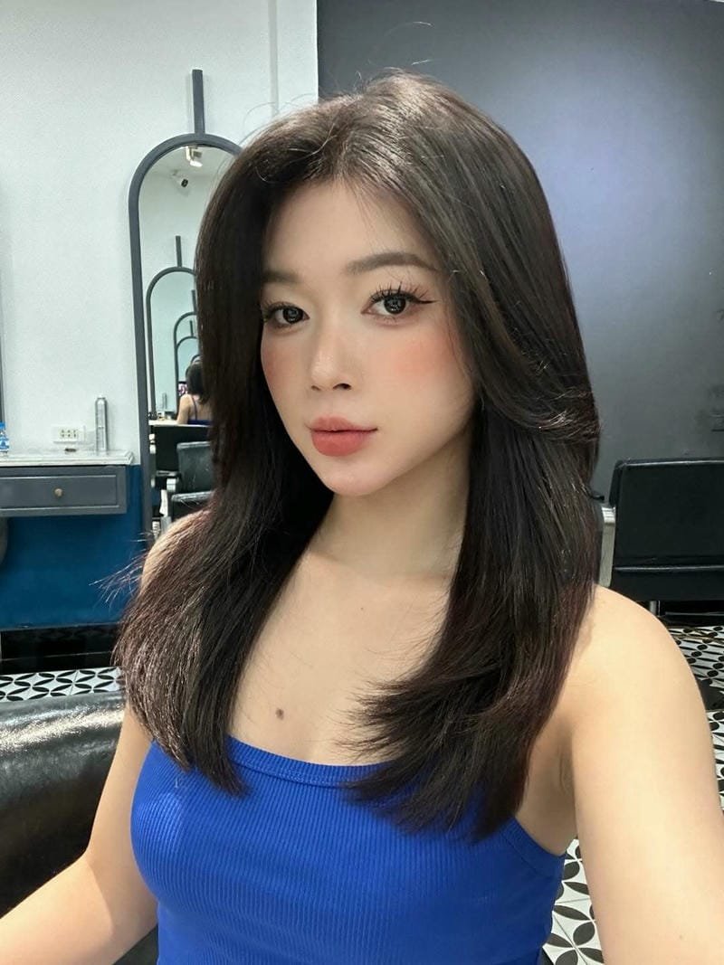 mullet layer nữ mặt dài