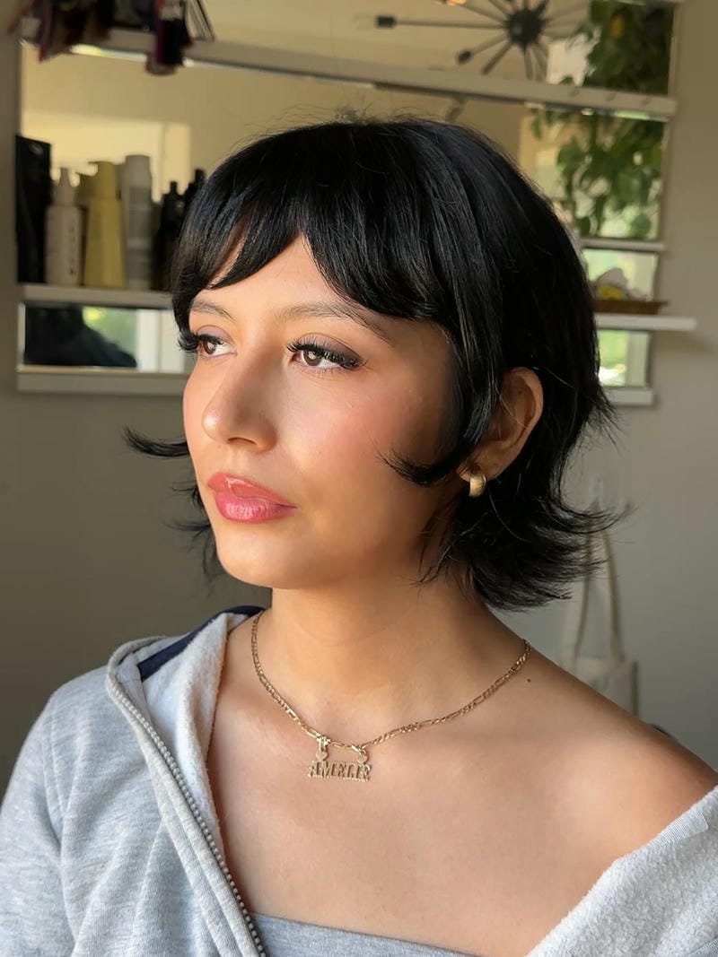 mullet nữ ngắn