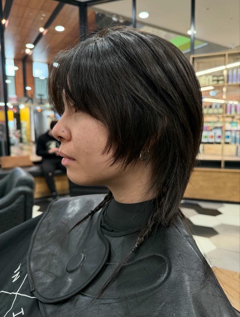 tóc mullet cho mặt tròn