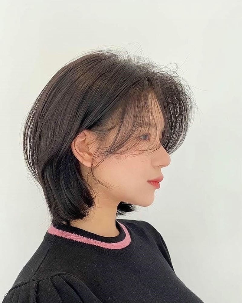 tóc mullet nữ có mái
